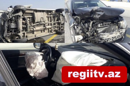 Bakı-Qazax yolunda ağır QƏZA: Səkkiz nəfər xəsarət aldı - FOTO