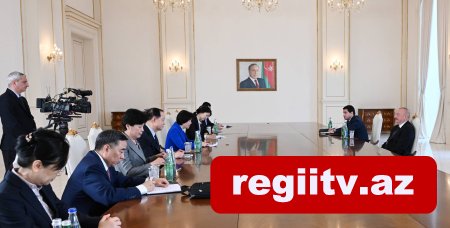İlham Əliyev Çin Xalq Siyasi Məşvərət Şurasının Ümumçin Komitəsinin sədr müavinini qəbul edib